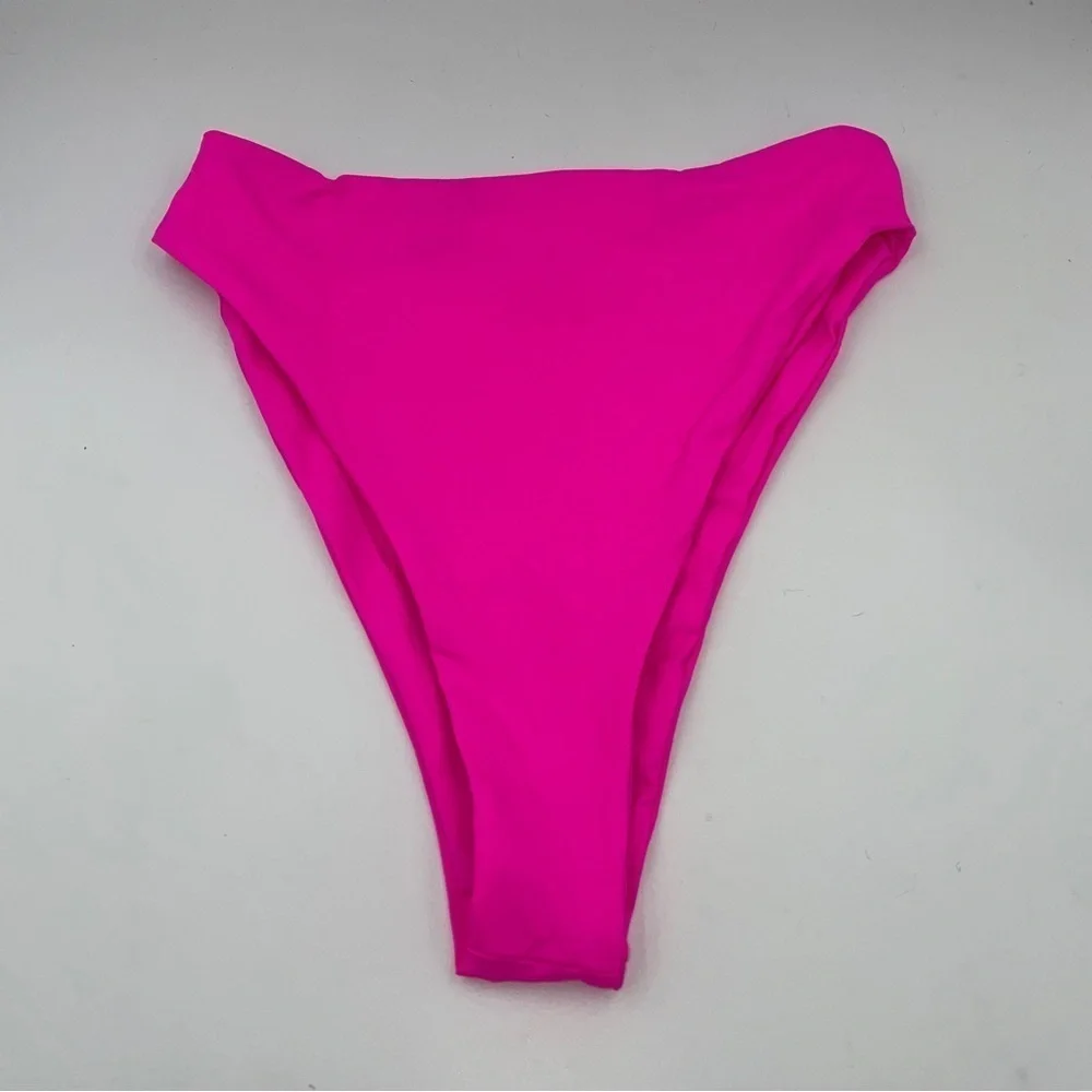 NWOT Frankie’s Bikinis high waisted fuchsia pink bottoms 12535